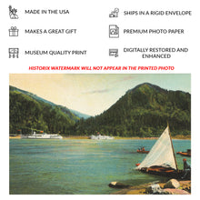 Load image into Gallery viewer, Digitally Restored and Enhanced 1908 Columbia River Gorge Print - Bonneville Oregon Panorama - Cascade Mountains Pre-Dam Era - Archival Print
