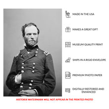 Load image into Gallery viewer, Digitally Restored and Enhanced 1860 William T. Sherman Print - Civil War General Union Army Commander - March to the Sea - Archival Print
