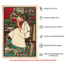 Cargar imagen en el visor de la galería, Digitally Restored and Enhanced 1909 Dig Poster - Sadie Wendell Mitchell Womens Education - Progressive Era College Girls Will Be Girls - Archival Print
