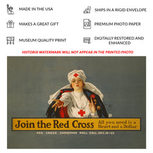 Load image into Gallery viewer, Digitally Restored and Enhanced 1918 WWI Red Cross Poster - All You Need is a Heart and a Dollar - World War I Humanitarian - Archival Print
