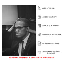 Cargar imagen en el visor de la galería, Digitally Restored and Enhanced 1964 Malcolm X Martin Luther King Print - Capitol Press Conference - Civil Rights Act Era - Archival Print
