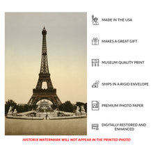 Load image into Gallery viewer, Digitally Restored and Enhanced 1890 Eiffel Tower Print - Paris France Belle Epoque - Architecture Exposition Universelle Landmark - Archival Print
