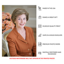 Load image into Gallery viewer, Digitally Restored and Enhanced 2005 Laura Bush Print - First Lady Official Portrait - White House Education Advocate Literacy - Archival Print
