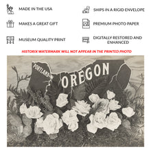 Load image into Gallery viewer, Digitally Restored and Enhanced 1910 Portland Oregon Print - City of Roses Skyline Pacific Northwest - Edwardian Era Postcard - Archival Print
