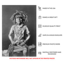 Load image into Gallery viewer, Digitally Restored and Enhanced 1910 Honovi Walpi Snake Priest Print - Hopi Ceremonial Portrait Southwest - Arizona Heritage - Archival Print
