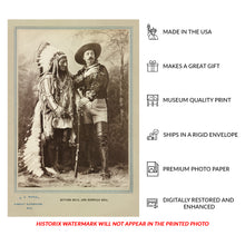 Cargar imagen en el visor de la galería, Digitally Restored and Enhanced 1897 Sitting Bull and Buffalo Bill Print - Wild West Show Portrait - Frontier Legends Montreal - Archival Print
