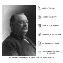 Cargar imagen en el visor de la galería, Digitally Restored and Enhanced 1892 Grover Cleveland Print - 22nd President Portrait - Gilded Age Politics Nonconsecutive Terms - Archival Print

