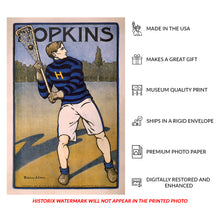 Cargar imagen en el visor de la galería, 1905 Johns Hopkins Lacrosse Photo - Collegiate Athlete Baltimore - Progressive Era University - Archival Print
