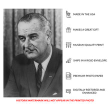 Cargar imagen en el visor de la galería, 1964 Lyndon B. Johnson Print - 36th President Official Portrait - White House Great Society Era - Archival Print
