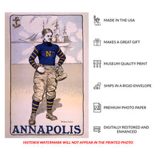 Cargar imagen en el visor de la galería, 1902 Naval Academy Football Photo - Annapolis Midshipman Athlete - Military Academy Sports History - Archival Print
