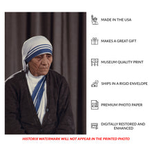 Cargar imagen en el visor de la galería, Digitally Restored and Enhanced 1971 Mother Teresa Print - Humanitarian Portrait Missionaries of Charity - Nobel Peace Prize Icon - Archival Print
