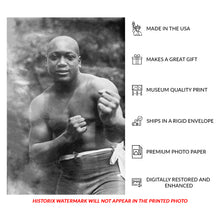 Load image into Gallery viewer, Digitally Restored and Enhanced 1900 Jack Johnson Print - Early Career Boxing Portrait - Galveston Champion Pre-Title Era - Archival Print
