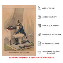Cargar imagen en el visor de la galería, Digitally Restored and Enhanced 1840 Washington at Prayer Print - Revolutionary War Currier Ives - Patriotic Founding Father - Archival Print
