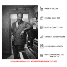 Load image into Gallery viewer, Digitally Restored and Enhanced 1968 Thelonious Monk Print - Bebop Jazz Pianist Village Gate Portrait - New York Greenwich Village - Archival Print
