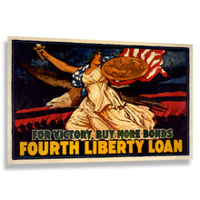 Load image into Gallery viewer, 1918 Fourth Liberty Loan Poster - For Victory Buy More Bonds WWI - Home Front Treasury Campaign - Archival Print
