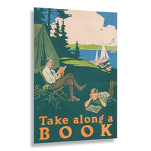 Cargar imagen en el visor de la galería, Digitally Restored and Enhanced 1910 Father Son Camping Print - Lakeside Reading Progressive Era - Outdoor Recreation Family - Archival Print
