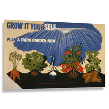 Load image into Gallery viewer, Digitally Restored and Enhanced 1941 WWII Victory Garden Poster - Grow It Yourself Farm Garden - World War II Home Front - Archival Print
