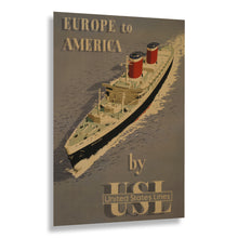 Load image into Gallery viewer, 1955 SS United States Print - Ocean Liner Transatlantic - Blue Riband Speed Record American Maritime - Archival Print
