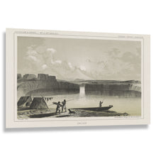 Load image into Gallery viewer, Digitally Restored and Enhanced 1855 The Dalles Columbia River Camp Print - Indigenous Oregon Pacific Northwest - Trading Center - Archival Print
