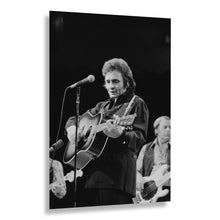 Load image into Gallery viewer, Digitally Restored and Enhanced 1977 Johnny Cash Concert Print - Live Performance Country Music Legend - Man in Black Stage Show - Archival Print
