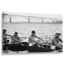 Cargar imagen en el visor de la galería, Digitally Restored and Enhanced 1910 Stanford Crew Print - Hudson River Rowing Poughkeepsie Bridge - Collegiate Athletics California - Archival Print
