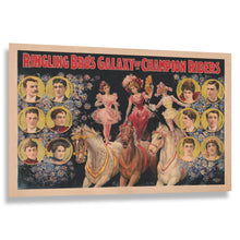 Load image into Gallery viewer, Digitally Restored and Enhanced 1899 Ringling Bros Circus Poster Print - Champion Riders Equestrian Show - Gilded Age Entertainment - Archival Print
