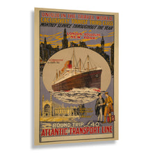 Load image into Gallery viewer, 1925 Atlantic Transport Line Print - SS Minnekahda Ocean Liner - London New York Transatlantic - Archival Print

