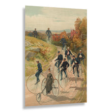 Load image into Gallery viewer, Digitally Restored and Enhanced 1887 Bicycling Print - Victorian High Wheel Tricycle Recreation - Gilded Age Cycling Sports - Archival Print
