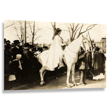 Load image into Gallery viewer, Digitally Restored and Enhanced 1913 Inez Milholland Suffragette Print - Women's Suffrage March Washington DC - Pennsylvania Avenue - Archival Print
