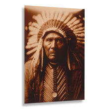 Load image into Gallery viewer, Digitally Restored and Enhanced 1905 Three Horses Portrait Print - Indigenous Headdress Plains Chief - Early American Photography - Archival Print

