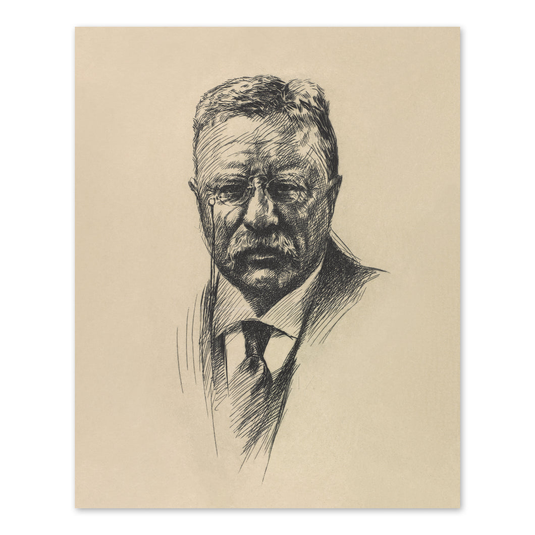 Digitally Restored and Enhanced 1919 Theodore Roosevelt Bust Portrait Photo - Theodore Roosevelt Photo Print - Vintage Photo of Teddy Roosevelt Poster