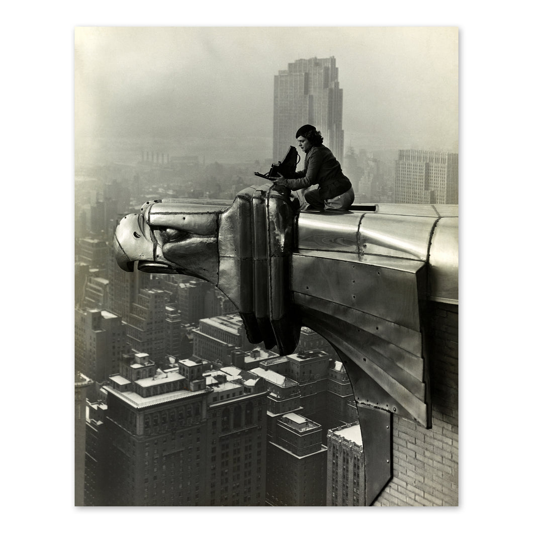 Digitally Restored and Enhanced 1930 Margaret Bourke-White Photo Print - Old Photo of Margaret Burke White Atop Chrysler Building New York City Poster