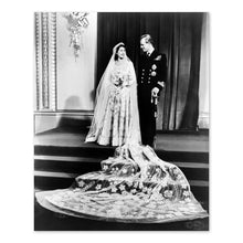 Cargar imagen en el visor de la galería, Digitally Restored and Enhanced 1947 Queen Elizabeth and Prince Philip Royal Wedding Portrait Photo - Vintage Photo of Queen Elizabeth Ii &amp; Prince Philip
