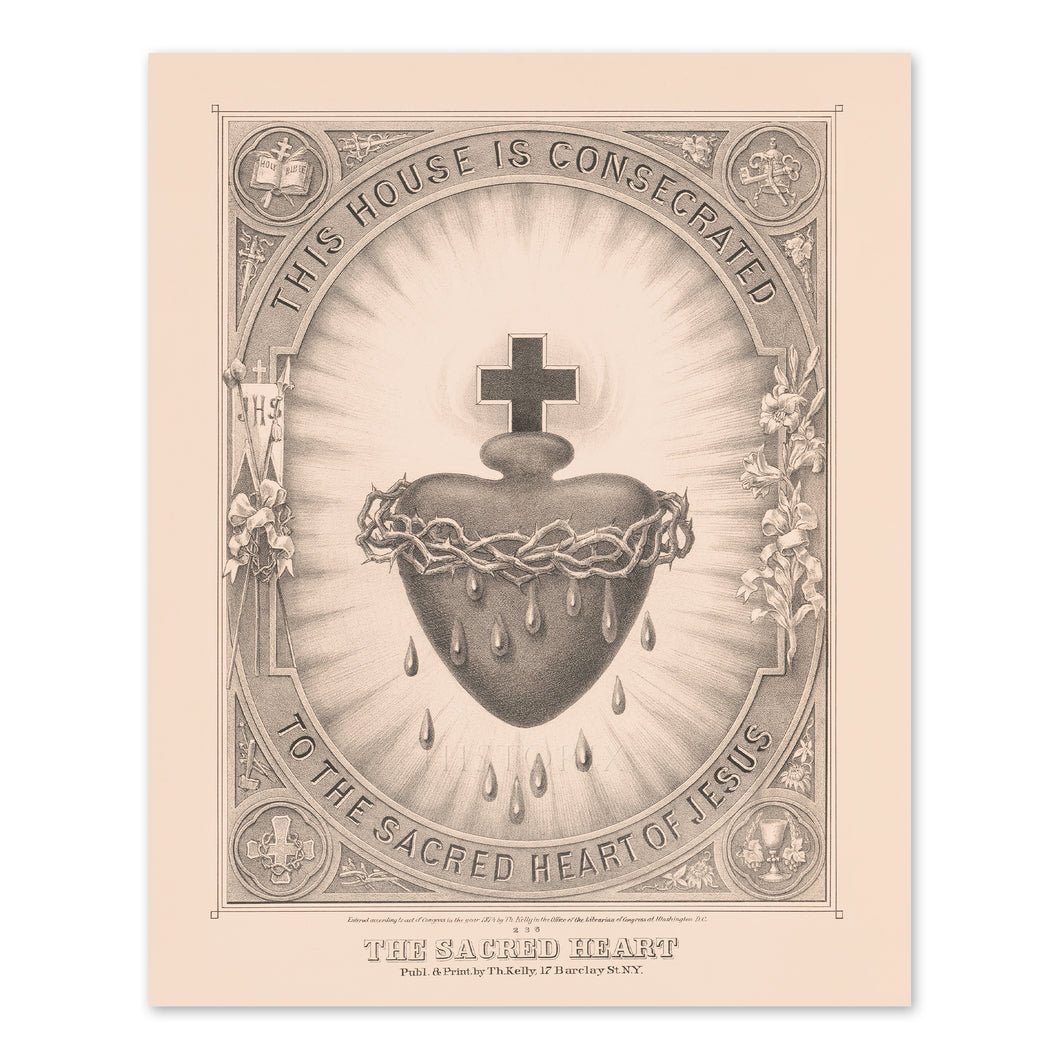 Digitally Restored and Enhanced 1874 The Sacred Heart of Jesus Picture Photo - Vintage Sacred Heart Poster Print - Sacred Heart of Jesus Poster Wall Art