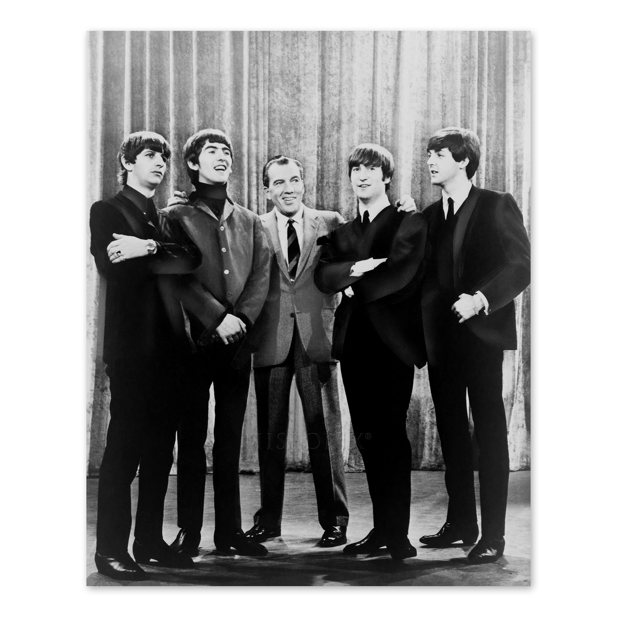 1964 Ed Sullivan & The Beatles Photo Print - The Beatles on The Ed Sullivan  Show Vintage Portrait Photo Print Wall Art