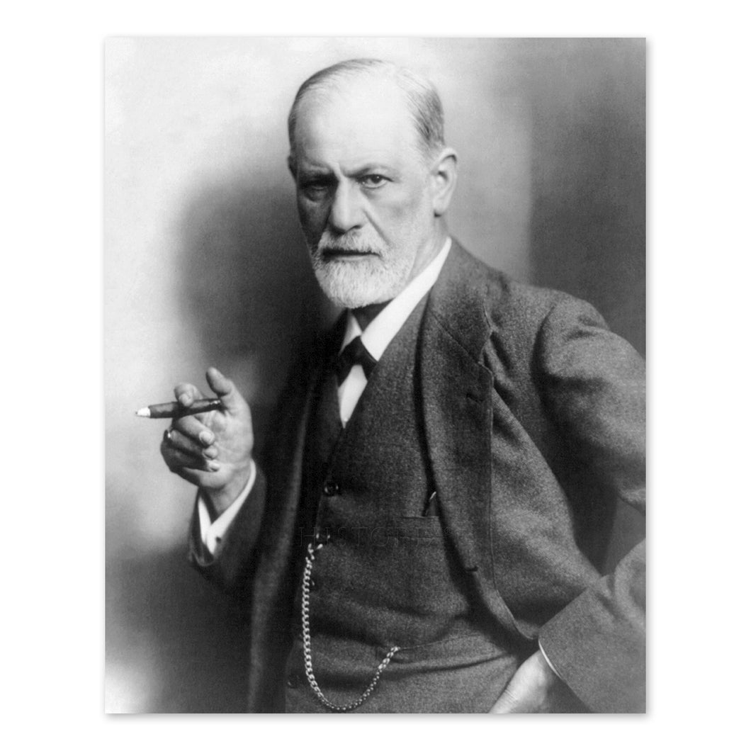 Digitally Restored and Enhanced 1921 Sigmund Freud Photo Print - Vintage Portrait Photo of Sigmund Freud Pioneer of Psychological Analysis Wall Art Poster