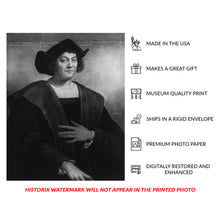 Load image into Gallery viewer, Digitally Restored and Enhanced 1908 Christopher Columbus Portrait Print - Detroit Publishing Renaissance Explorer New World - Edwardian - Archival Print
