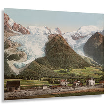 Cargar imagen en el visor de la galería, 1890 French Alps Print - Chamonix Station Glacier des Bossons - Victorian Alpine Tourism - Archival Print
