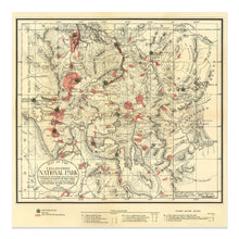 Cargar imagen en el visor de la galería, Digitally Restored and Enhanced 1881 Yellowstone National Park Map Poster - Vintage Map of The Yellowstone National Park Poster Wall Art Print
