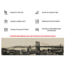 Cargar imagen en el visor de la galería, Digitally Restored and Enhanced 1913 New York Brooklyn Bridge Panoramic Photo - Victorian Era Urban Photography - Historic Architecture - Museum-Quality Print
