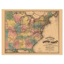 Load image into Gallery viewer, Digitally Restored and Enhanced 1850 Map of United States and Canada Poster - Vintage Map of US and Canada - USA Map Print - Old Map of Canada Wall Art
