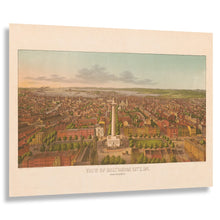 Load image into Gallery viewer, Digitally Restored and Enhanced 1872 Birds Eye View Baltimore Maryland Print - Sachse Washington Monument Harbor Map - Reconstruction - Archival Print
