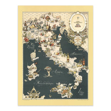 Load image into Gallery viewer, Digitally Restored and Enhanced 1949 Gastronomic Map of Italy Poster - Vintage Italy Poster Map - Carta Gastronomica de Bel Paese - Italy Food Map Print
