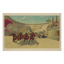 Load image into Gallery viewer, Digitally Restored and Enhanced 1880 Ben Hur Chariot Race Print - Gilded Age Literary Art Roman Antiquity Circus - Victorian Drama - Archival Print
