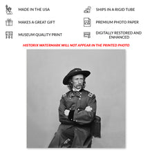 Cargar imagen en el visor de la galería, Digitally Restored and Enhanced 1865 General George Custer Print - Civil War Cavalry Commander - Union Army Major General Portrait - Archival Print
