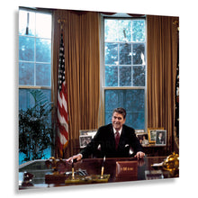 Load image into Gallery viewer, 1986 Ronald Reagan Print - 40th President Oval Office Resolute Desk Portrait - Cold War Era - Archival Print
