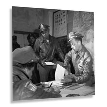 Load image into Gallery viewer, Digitally Restored and Enhanced 1945 Tuskegee Airmen Photo Print - Historic World War II Photo of Tuskegee Airmen Poster Wall Art at Ramitelli Italy
