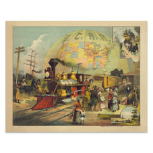 Load image into Gallery viewer, Digitally Restored and Enhanced 1882 Illinois Central Railroad Print - World Railroad Scene - Gilded Age Rail Commerce History - Archival Print
