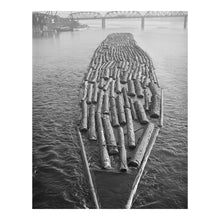 Cargar imagen en el visor de la galería, Digitally Restored and Enhanced 1941 Portland Log Raft Print - Willamette River Timber Industry - FSA Depression Era Logging - Archival Print
