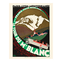Cargar imagen en el visor de la galería, 1927 Le Tour du Mont Blanc Print - Roger Broders PLM Railway - Alps Art Deco Chamonix Tourism - Archival Print
